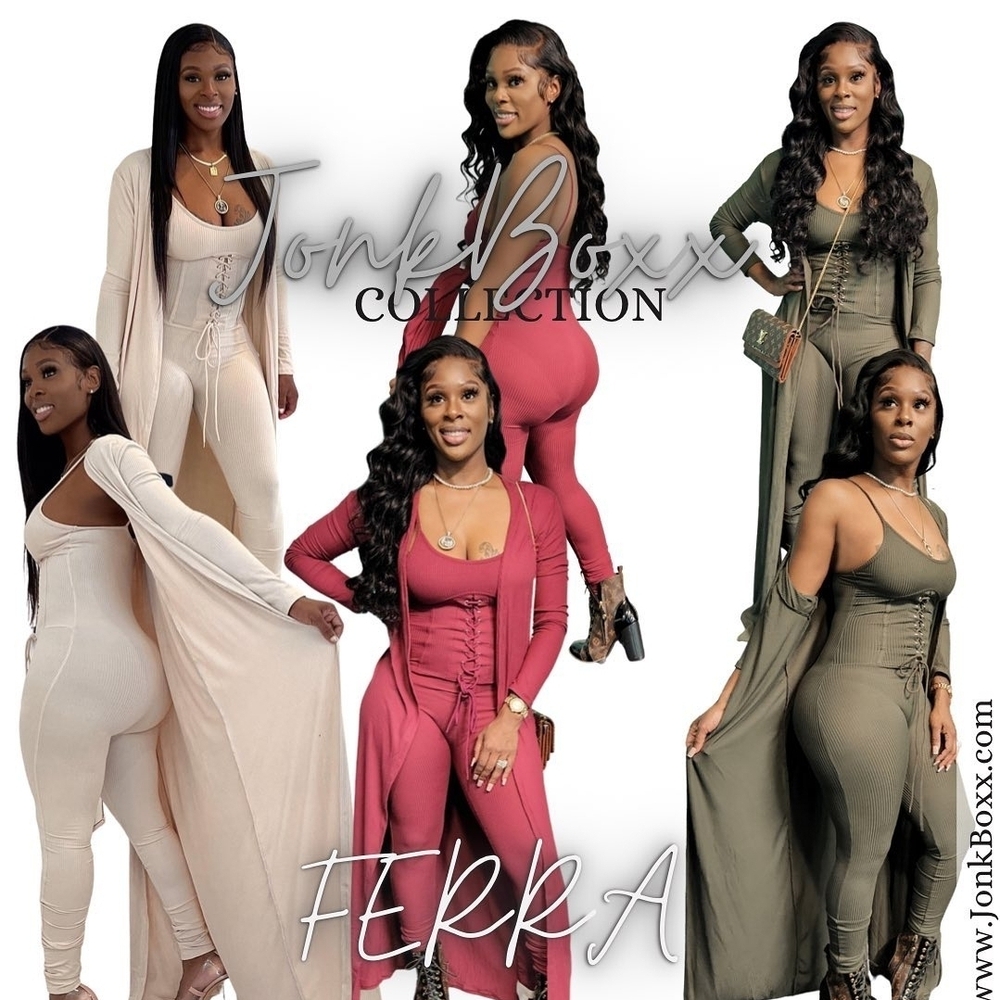 Stylish Long Cardigan and Jumpsuit Set-Grey